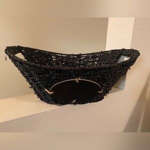 Mainstay Black Woven Basket with Chalkboard Label. NWT.